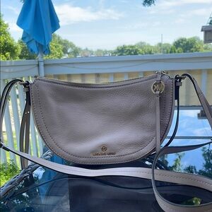 Michael Kors Taupe Leather Crossbody Bag